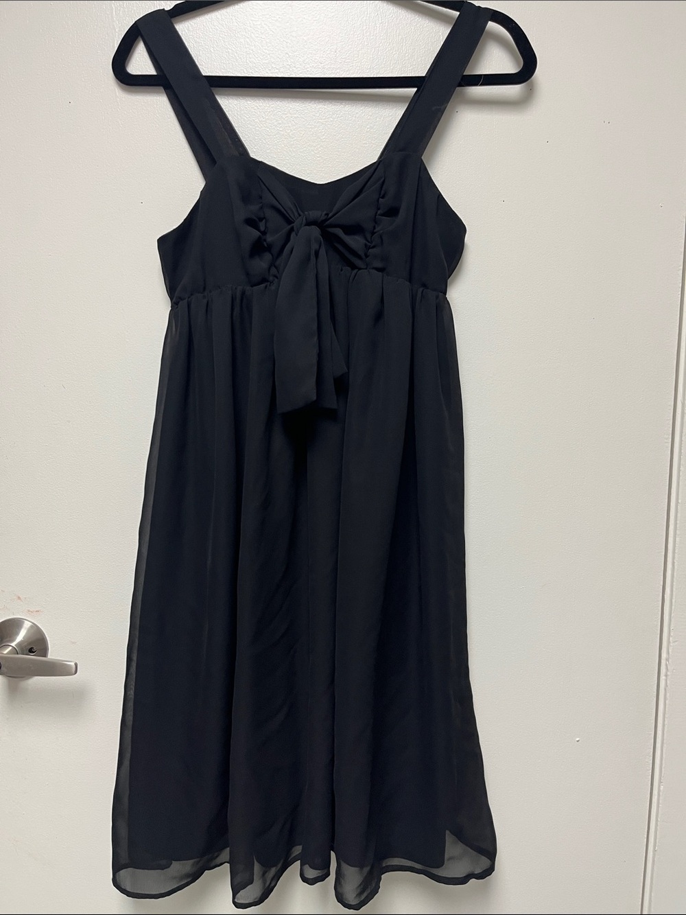 Liz Lange Black Maternity Maxi Dress with Bow Detail